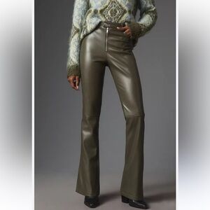 Anthropologie Olive Green Flare Pants